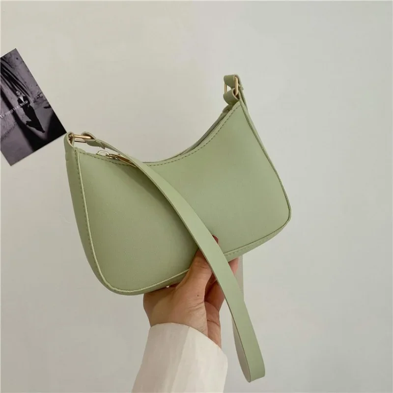 Fashion Handbags New Retro Solid Color PU Leather Shoulder Underarm Bag Women's Casual Hobos Purses and Handbag Ladies Hand Bags