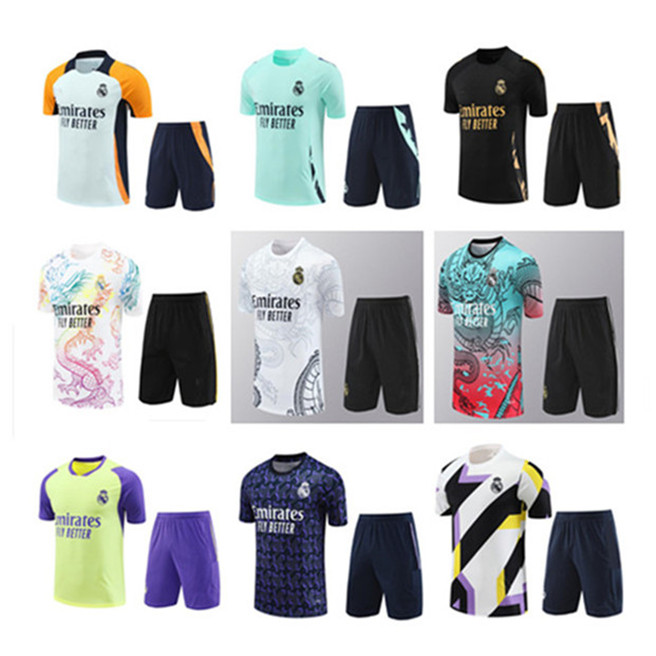 2024 2025 New MadRID short sleeve Tracksuits MBAPPE VINI JR BELLINGHAM 23 24 25 Men kit soccer Training suit football clothing outdoor jogging short shirt set