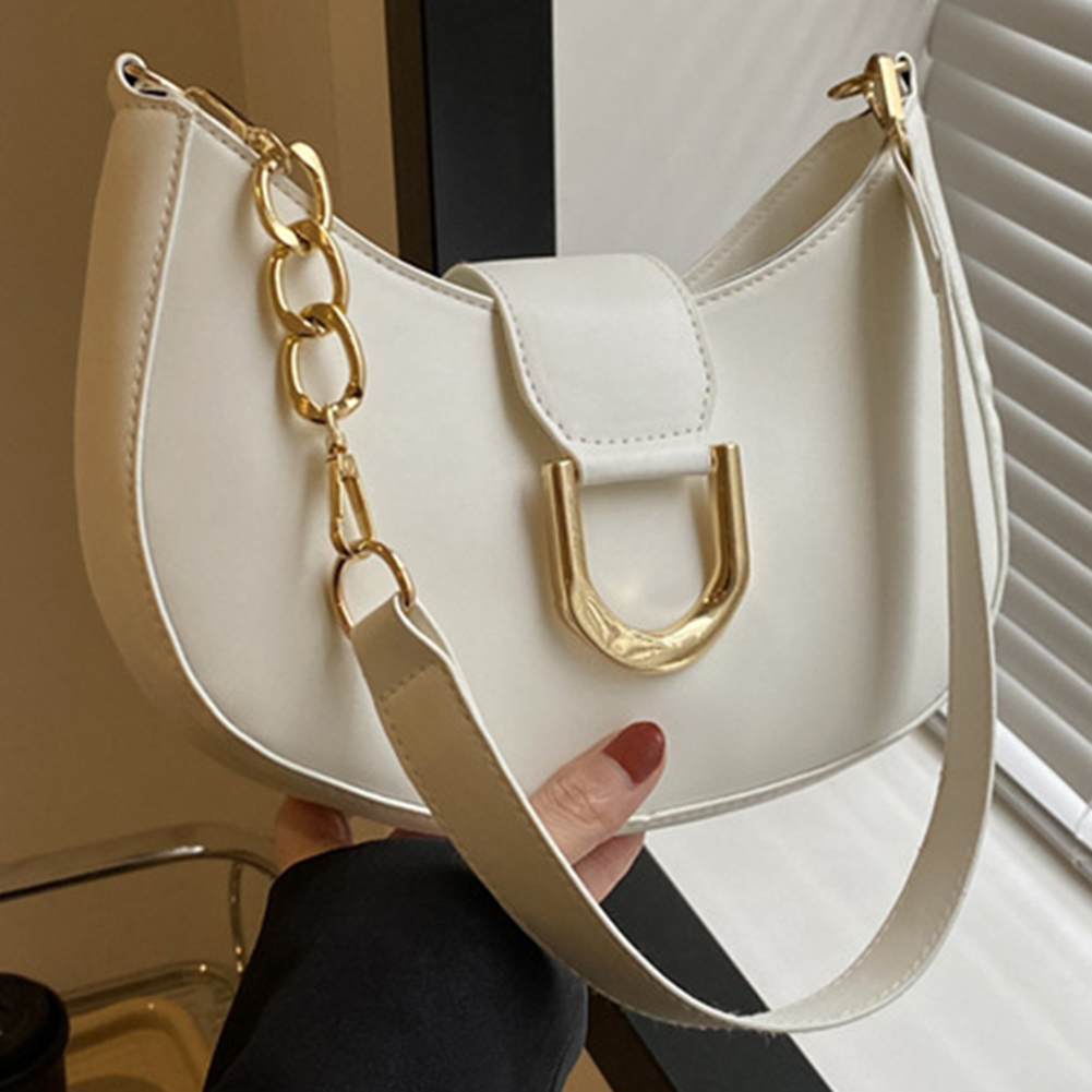 PU Leather Fashion Designer Crossbody Bags For Women Travel Shoulder Bags Cute Half Crescent Handbags and Purse Armpit Hobo Bag
