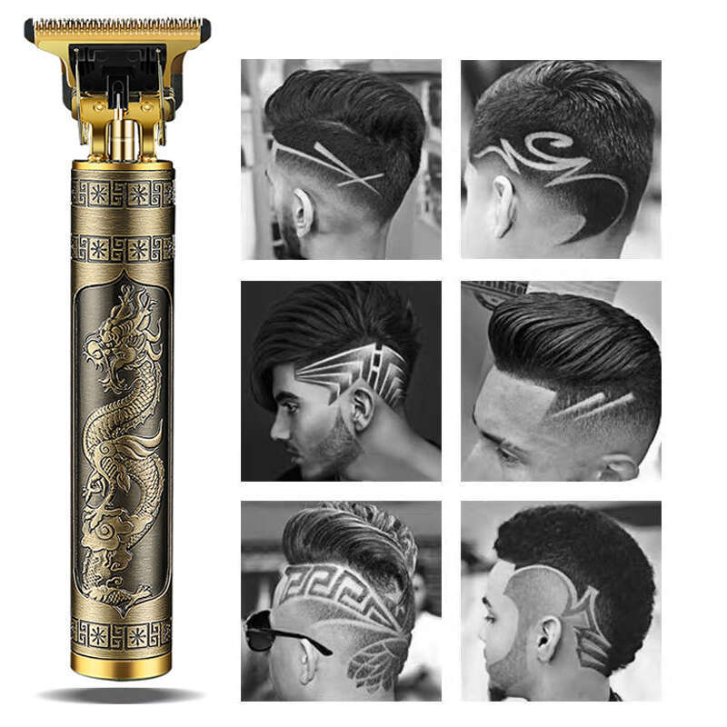 Men's clipper, cordless Beard Trimmer Shaver Rechargeable T-blade near zero grab hair clipper beauty kit