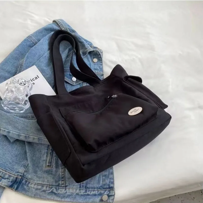 Women's Fashion Shoulder Bag Class Large Capacity Student Tote Bag 2024 New Canvas Commuter Handbag Women Bag