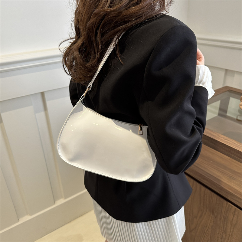 Fashion Women's Handbags Retro Solid Color PU Leather Shoulder Underarm Bag Casual Women Designer Hobos Bag
