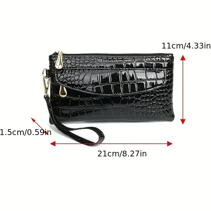 Purse PU Leather Textured Wristlet Wallet