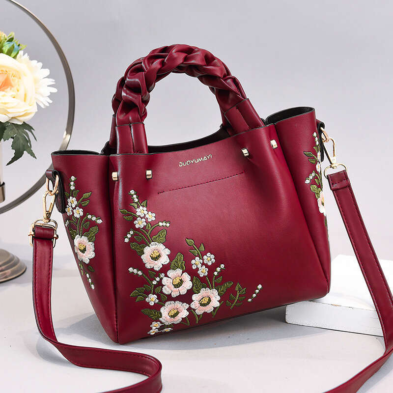 2024 New Chinese style Flower Handheld Women's Bag Trendy Fashion Single Cross Shoulder Bags