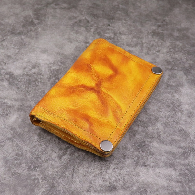 Men's Handmade Wrinkled Wallets Original Leather Money Clips Luxury Long Billfold Purse Genuine Leather Vertical Mens Coin Purse