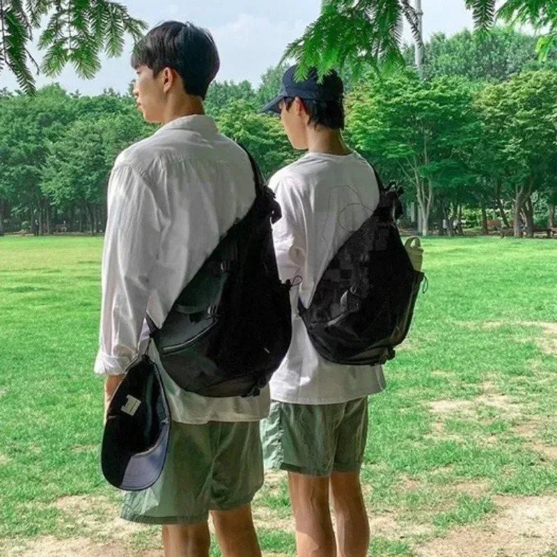 Harajuku n Nylon Large Capacity Handbag Street Shoulder Messenger Satchel Men Sling Bag for Women Goth Gothic 241106