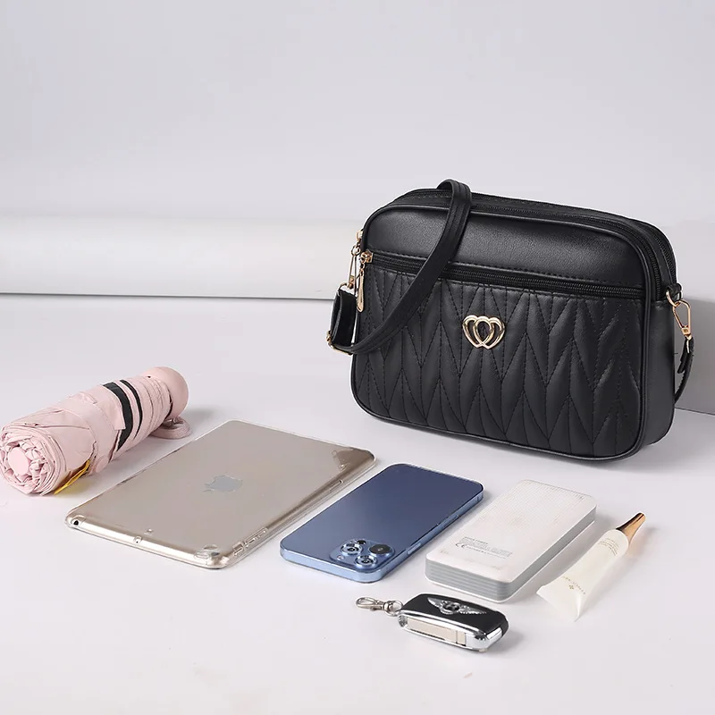 2023 Women's Lingge High Capacity 2023 New Crossbody Small Messenger Bag Simple and Advanced Fashion Ladies Shoulder Handbag
