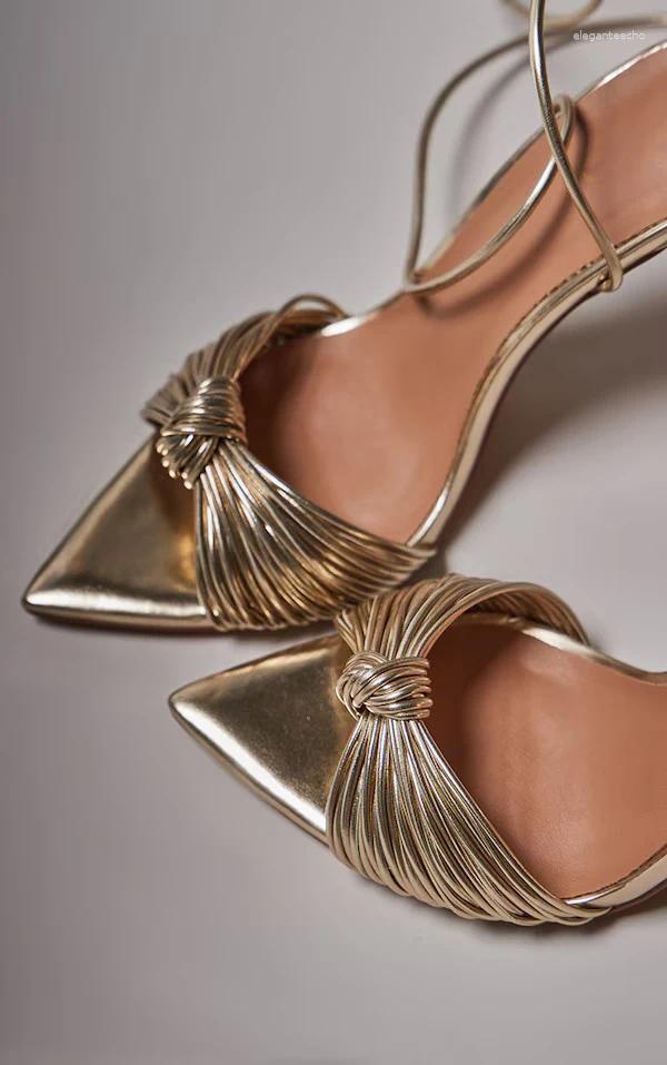 2025 S Fashion Designer Sandals Summer Sexy Ladies Gold Rope Boots Thin Strappy Thigh High Heels Cross Tied Lace Up Women Hollow Out Shoes