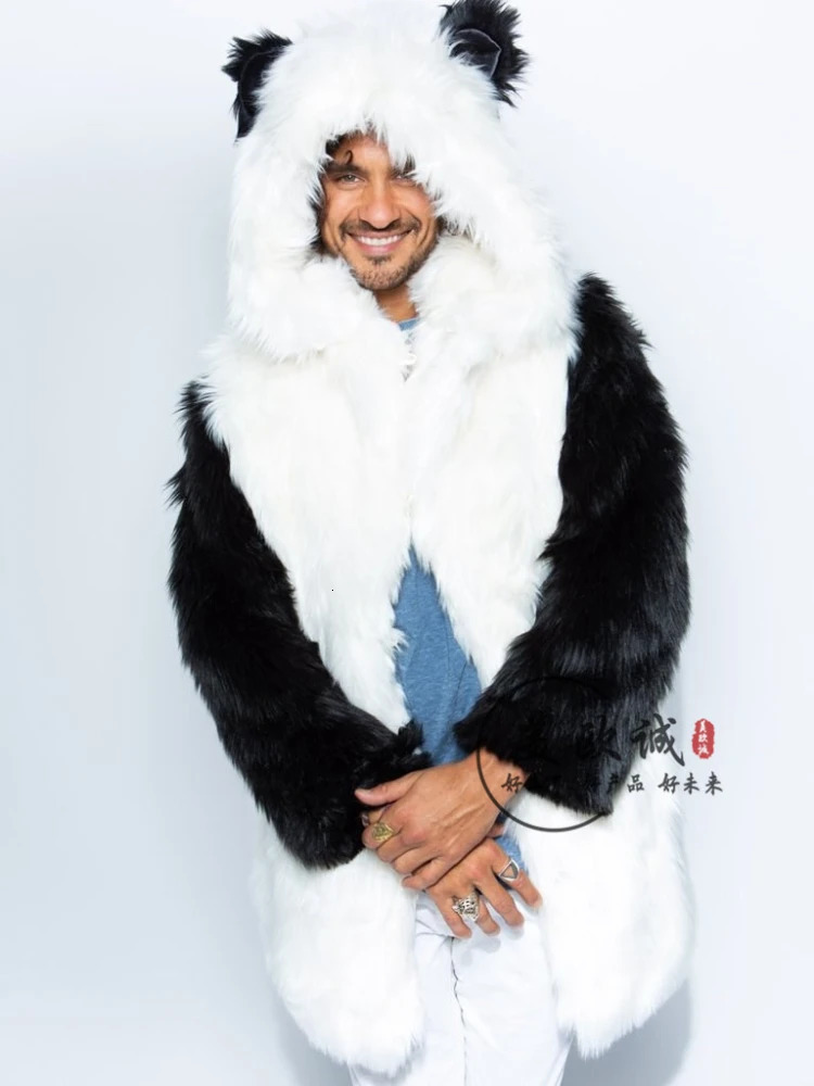 Couples Europe and America Mens Fur Coat Winter Casual Mink Coat Hooded Long Coat 241107