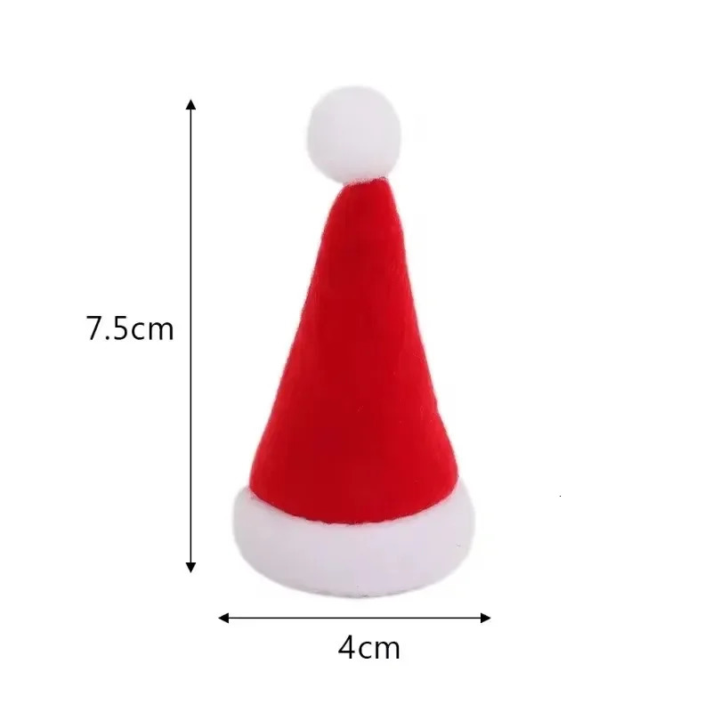 Mini wine bottle cap Santa Claus hat lollipop hat fork knife bag Christmas cutlery holder for home Christmas party decoration 241106