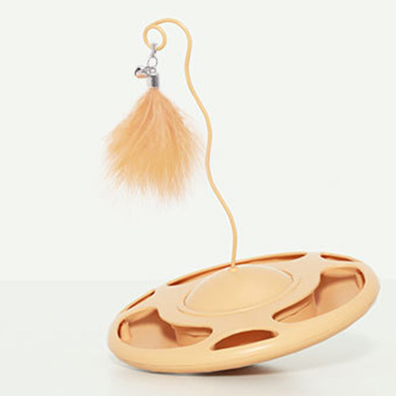 Cat Toys Flying Disc Cat Carousel Leakable Food Carousel Jitterbug Pet Puzzle Interactive Feeding