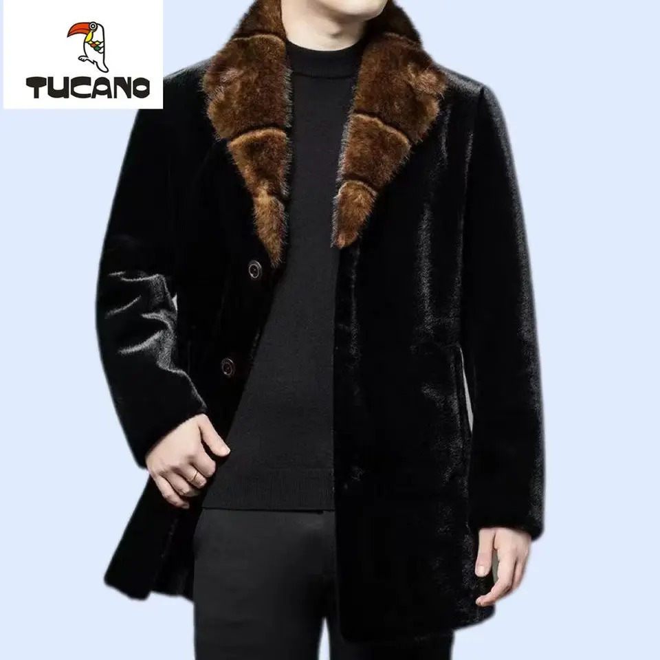 Mink winter coat medium long mink velvet double-sided fur integrated fur coat 241107