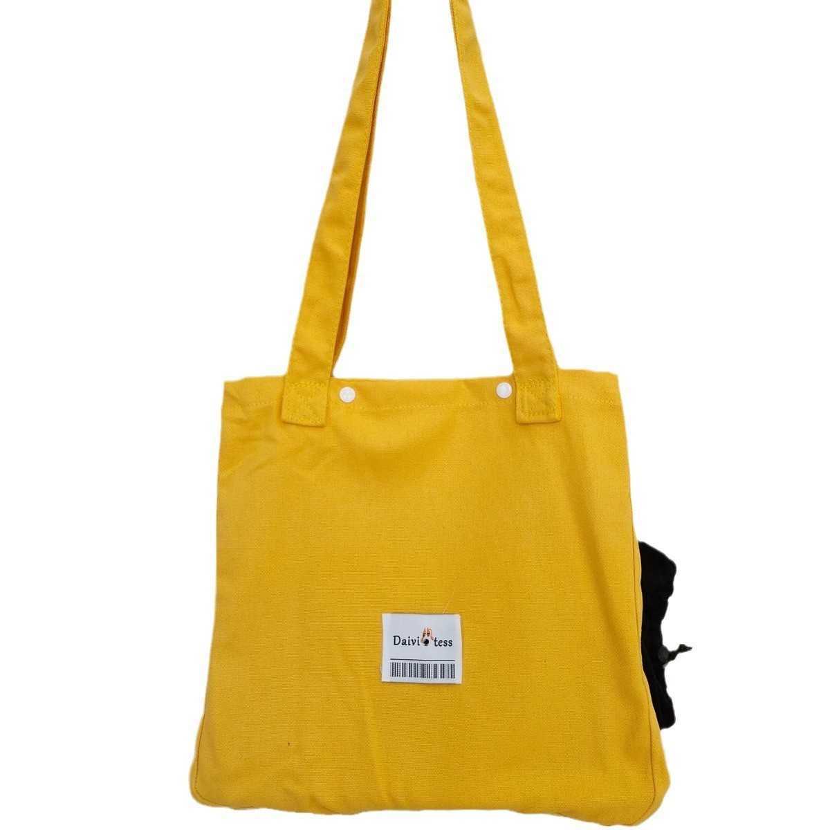 Cat Bag Portable Backpack Breathable Canvas Cat Small Pet Large Tote Bag 241115