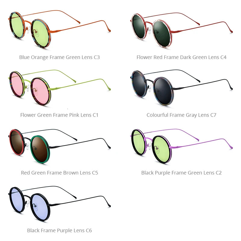 FONEX Acetate Polarized Sunglasses for Men Simple Fashion Color Circular UV400 Sunglasses for Women F85844T Sunshade 241106
