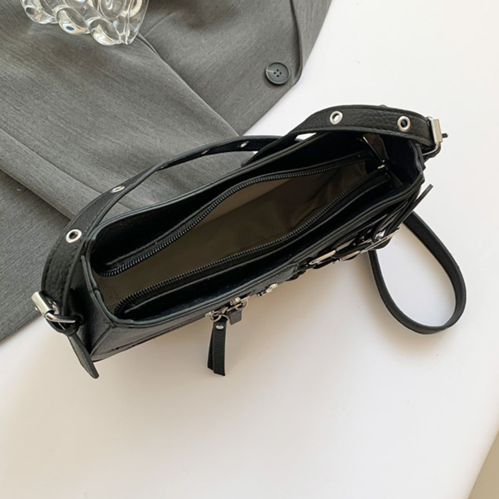 Women Fashion Shoulder Bag Aesthetic Leather Simple Underarm Bag Y2K Small Handbag Large Capacity Daily Shoulder Crossbody Bag