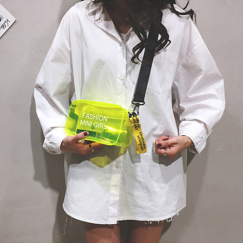 Transparent Women's Crossbody Bag Letter Fashion Mini Shoulder Bag Jelly Bag