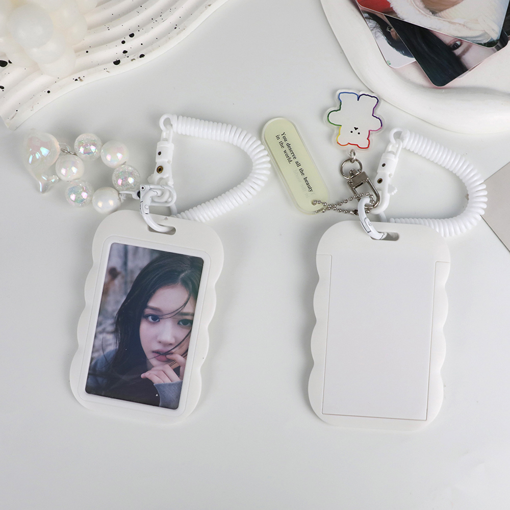 Men And Women ID Card Holder Children Bus Card Cover Students Meal Card Holders With Keyring Cute Photo Protector Badge Bag