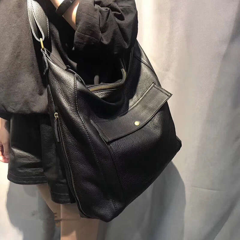 OLOEY The first layer of calfskin large capacity one-shoulder big leather all-match messenger shopping women's bag