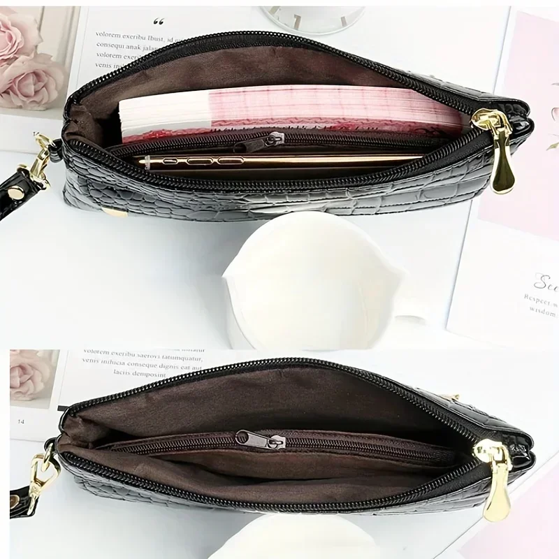 Purse PU Leather Textured Wristlet Wallet