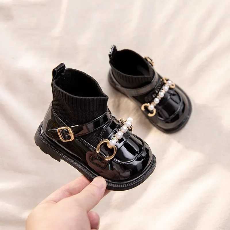 Warm Girl Boots Comfort Versatile Ankle Boot Trendy Sweet Child Shoe Soft Soled Simple Sock Boot Exquisite Princess Girl ShoesXJ241206