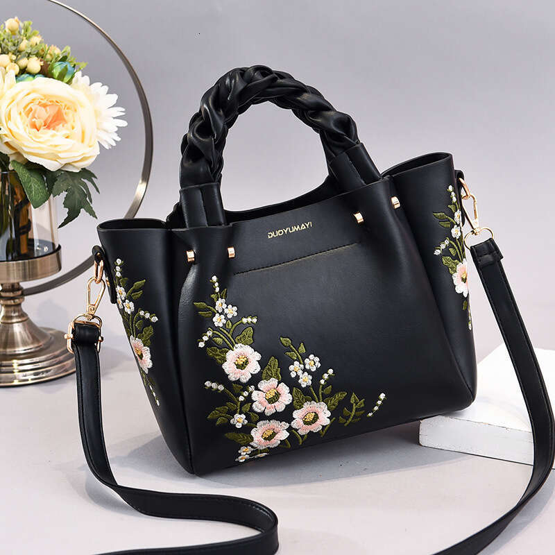 2024 New Chinese style Flower Handheld Women's Bag Trendy Fashion Single Cross Shoulder Bags
