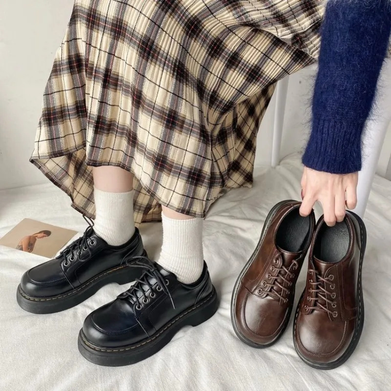 Japanese school uniform shoes Jk student shoes girl Kawaii Lolita soft girl round toe Lolita platform Mary Jane shoes 241106