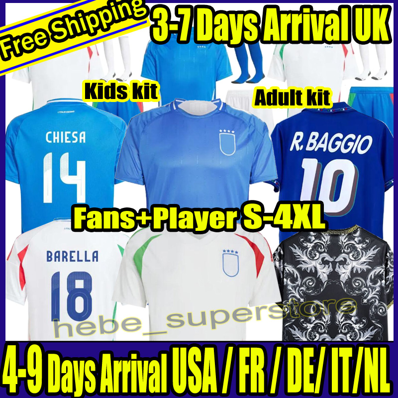 S-4XL 24 25 Italy Euro Cup soccer jerseys jerseyS SCAMACCA IMMOBILE CHIESA football shirts RASPADORI JORGINHO BARELLA BASTONI FRATTESI Maglia 1994 96 06 Retro shirt