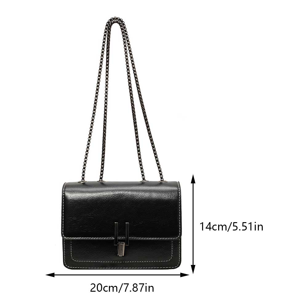 Women PU Shoulder Bag Designer Crossbody Bags Large Capacity Daily Sling Bag Solid Color with Chain Strap for Travel Vacation