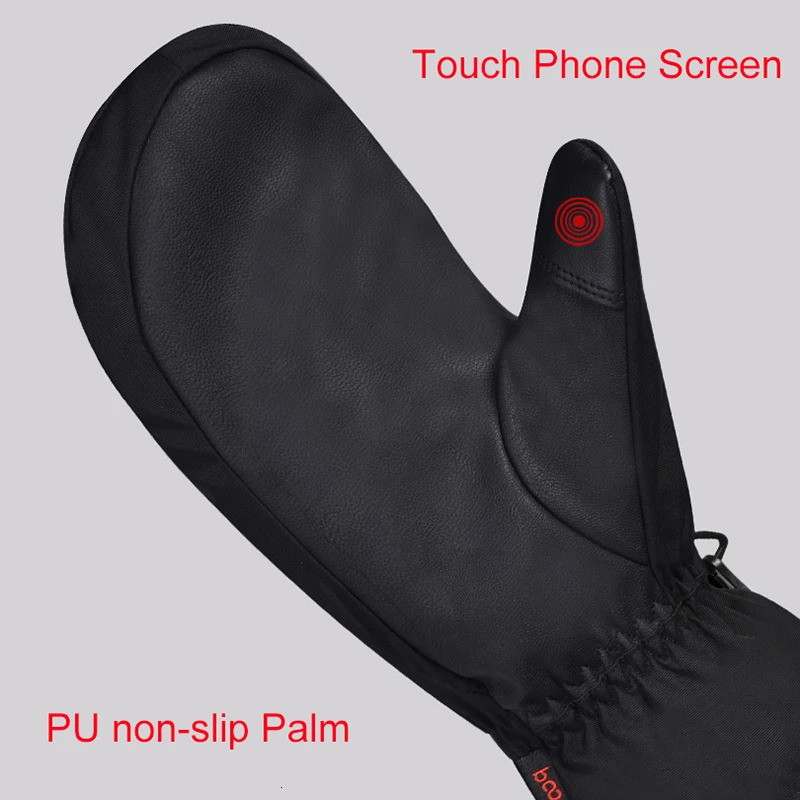 Boodun professional ski gloves waterproof mens winter warm ski gloves -30 degree skis 241107