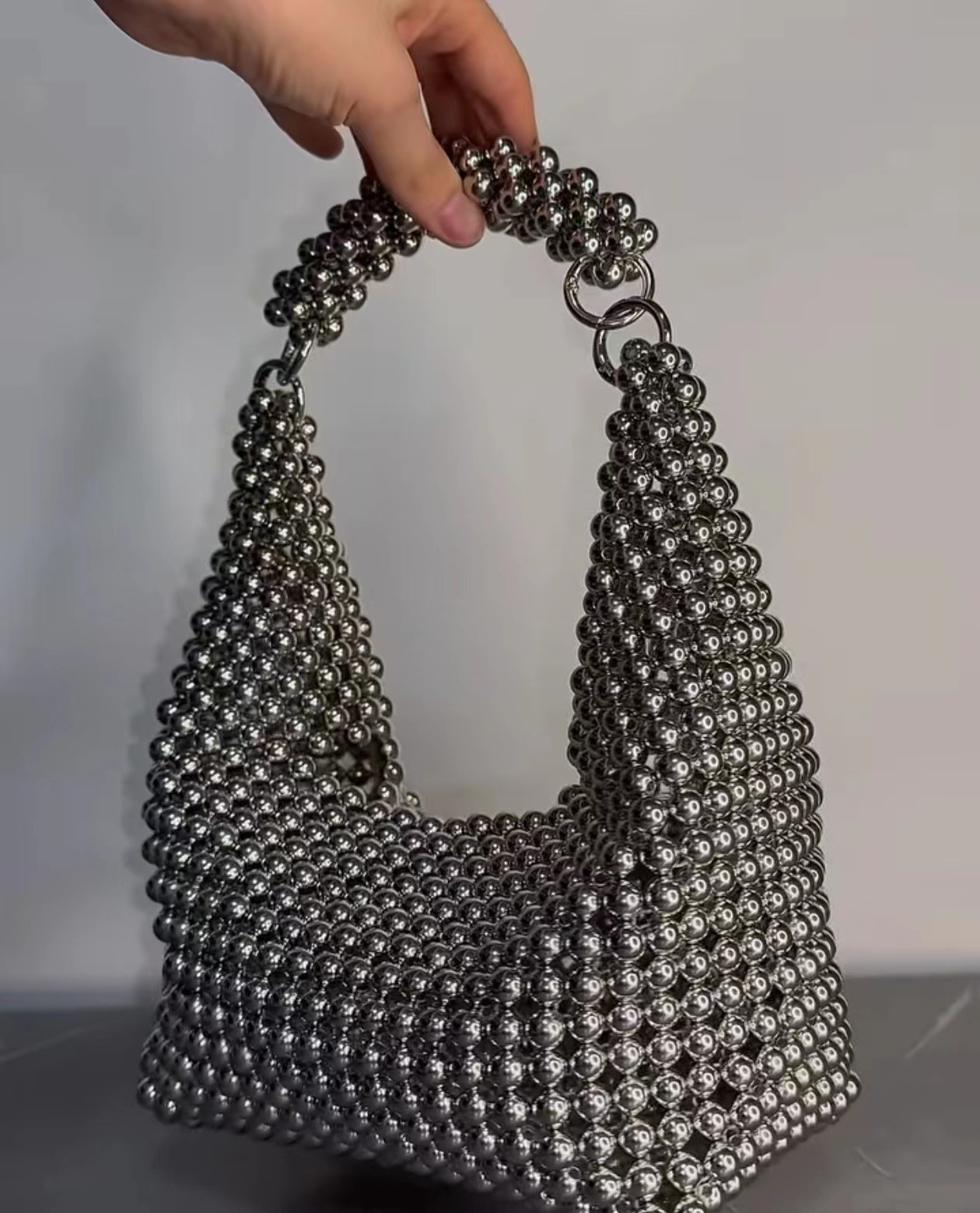 Vacation Hot Handbags: Handmade Woven Beaded Pearl Clutch, New Fashionable Beach Bags For Women, Trend Phone Bag Fashion bags