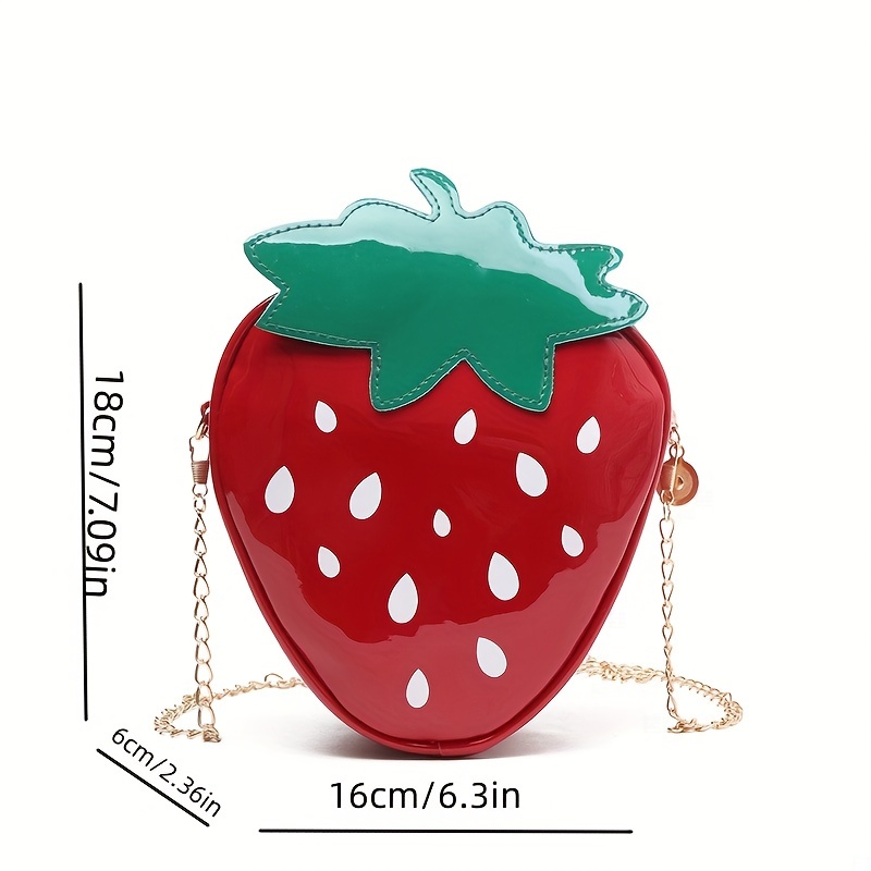 Women's cute leather design sense trendy fashion personality strawberry crossbody shoulder bag