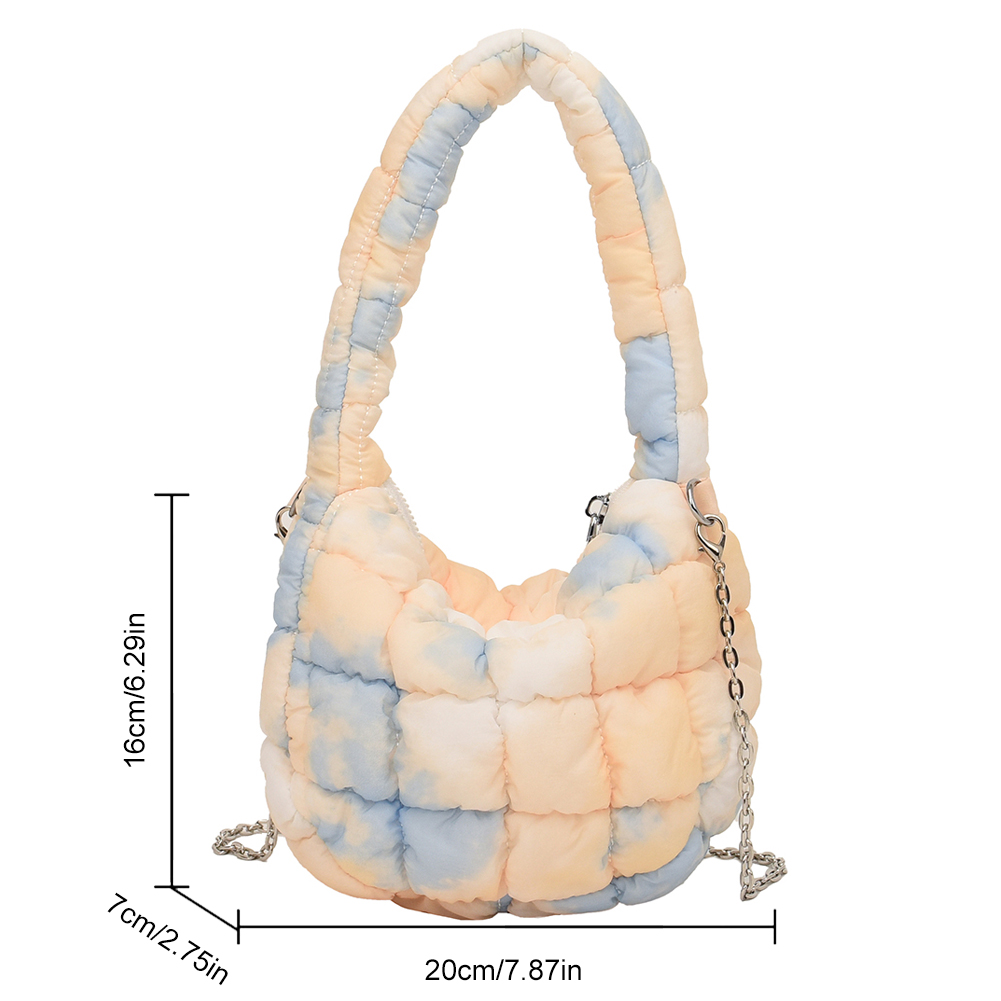 Women Cloud Purse Large Capacity Quilted Hobo Handbag Lightwight Puffer Shoulder Bag Girls Outdoor Leisure Bag