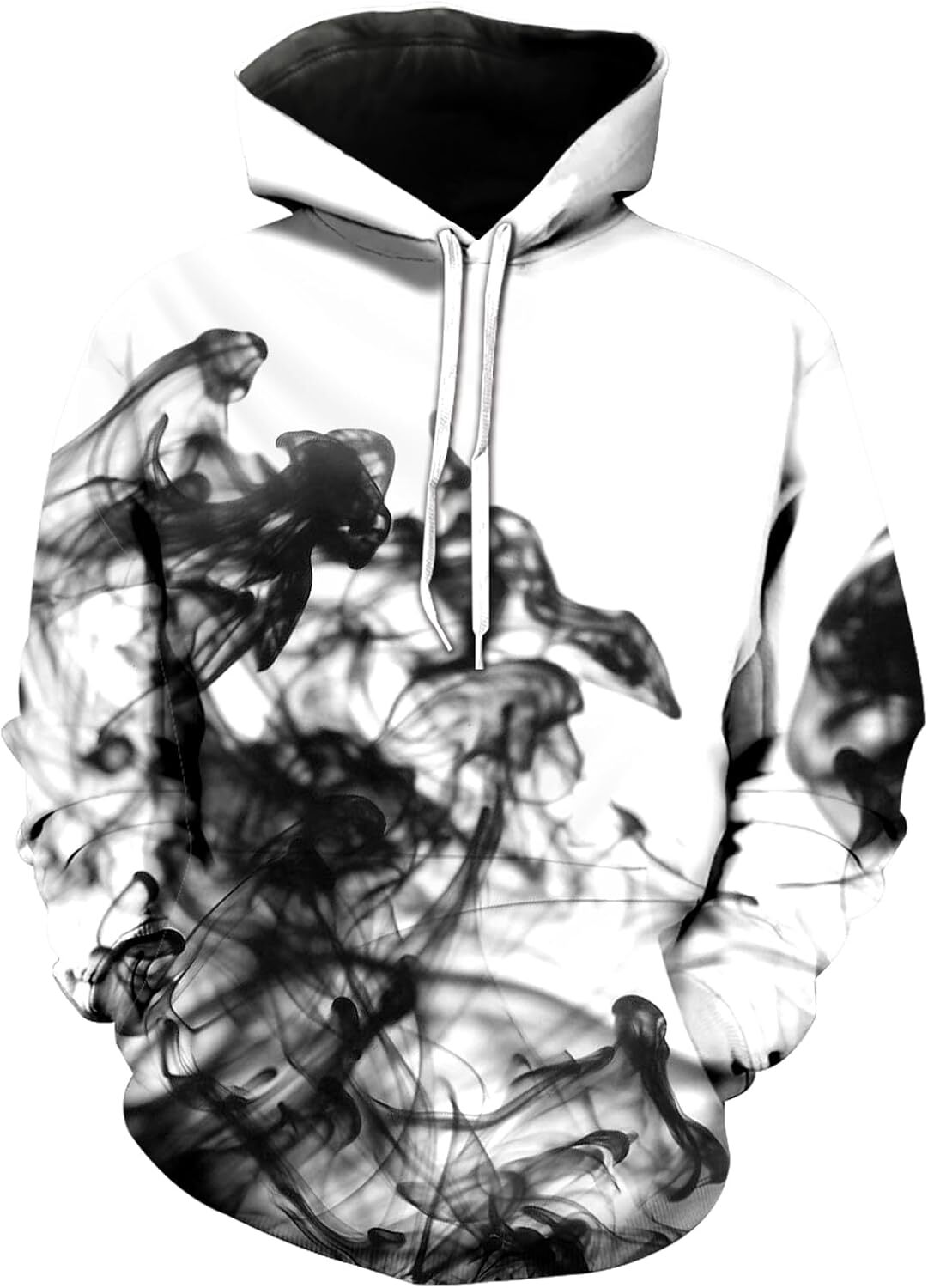Hoodie for Mens Womens 3D Print Hoodies-Unisex Novelty Hoodie Sweatshirt Xmas Teen Boys Girls Gifts Black White Galaxy