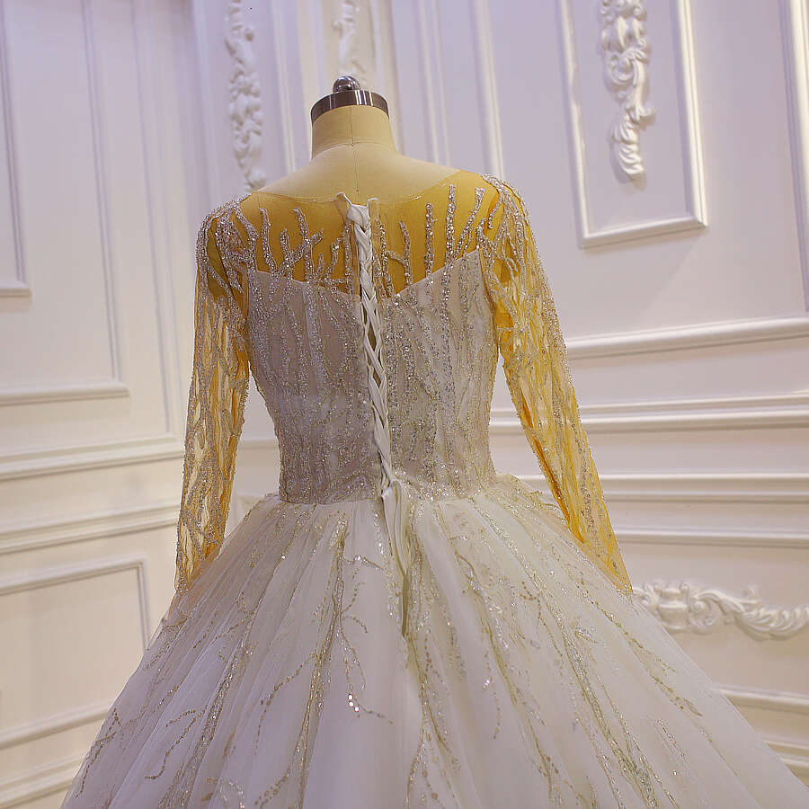 Long Sleeve Lace Lace Tiers Mermaid Wedding Dress