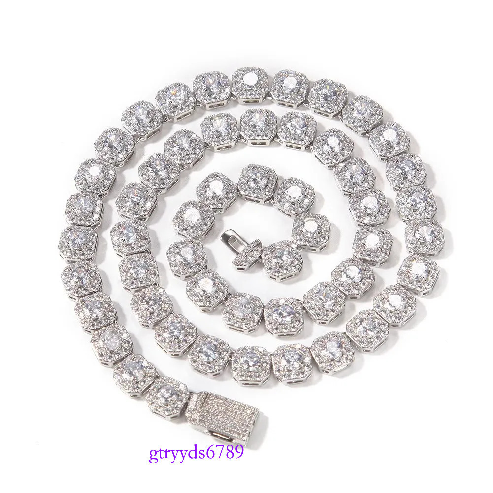 Necklace bracelet Moissanite Dia Custom Vvs Cuban k S Sier 8mm 12mm Large Tennis Chain Solid Back Hiphop