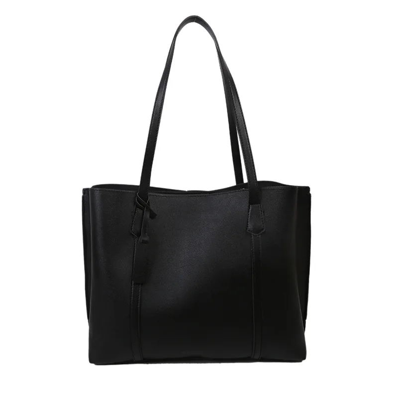Retro Solid Color Simple Women Large Capacity Women's Handbag PU Leather Underarm Commute Bag Shopping Travel Elegant Bags