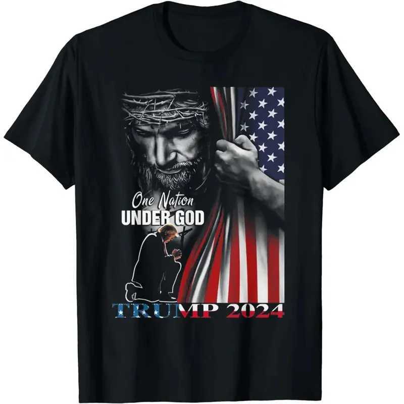 A Country Under God 2024 God USA T-shirt Womens Clothing Top Ropa Hombre X241107
