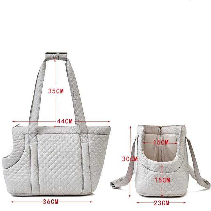 Korean style Quilted Pet Handbag Autumn Winter Ultra Light Quilted Cotton Pet Portable Bag Single Shoulder Cat Outing Bag 241115