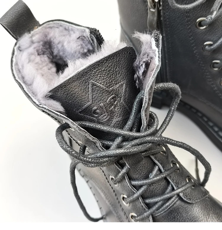 Careaymade-100% Genuine Leather Wide Version Casual Women Big Size Short Boots,Men's Pure Handmade Single Warm Wool Boots