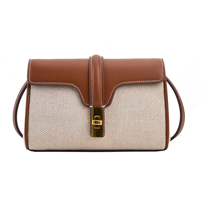 Brand Shoulder Bags For Women Fashion Trendy Square Flap Handbags Clutch Bags Canvas Leather Metal Buckle Ladies Messenger Bags