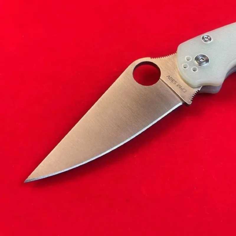 Transparent jade C81 pocket bearing folding knife high-quality CPM-S30V blade hunting tactical tool outdoor camping knife X250408