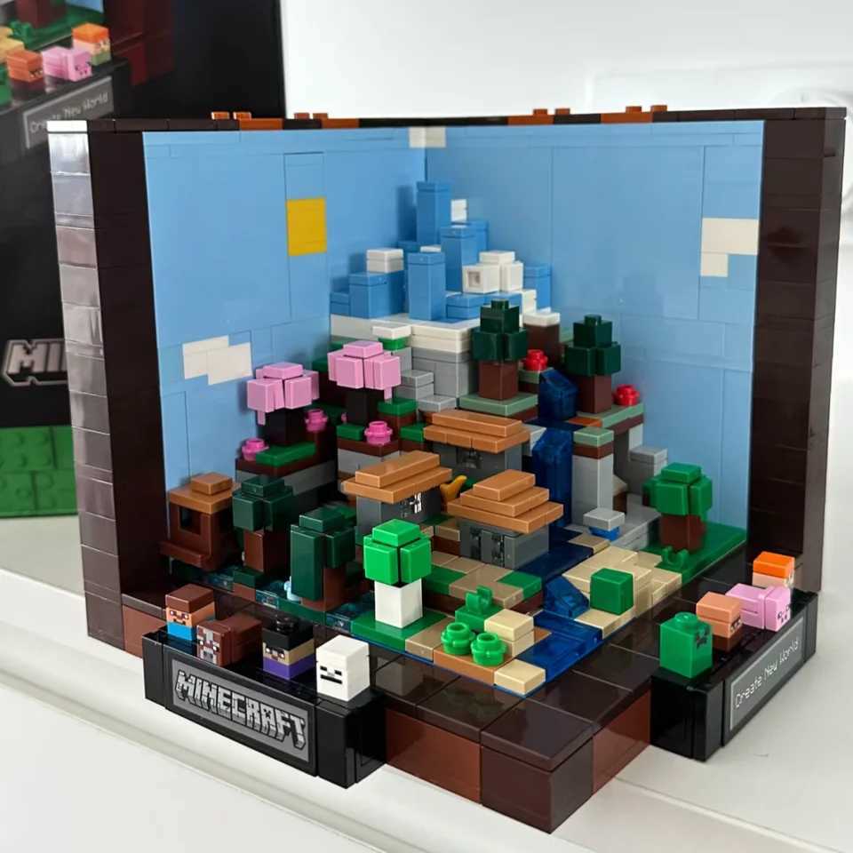 Blocks Blocks Craft Biomes Creative Workbench assembles puzzle toys compatible with 21265 building blocks for birthdays and Christmas gifts H241107 CL