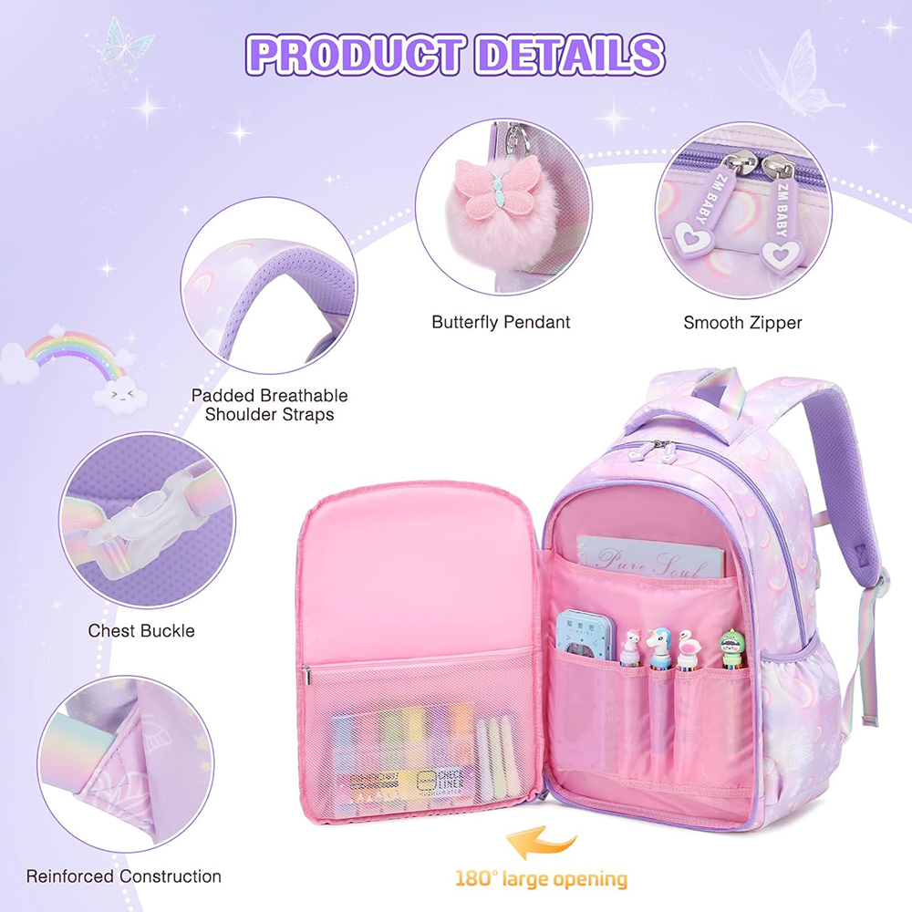 Girls Backpack Mochilas Escolares Schoolbag for Girls Kawaii Elementary Student Backpack Child Kid Rainbow School Bags