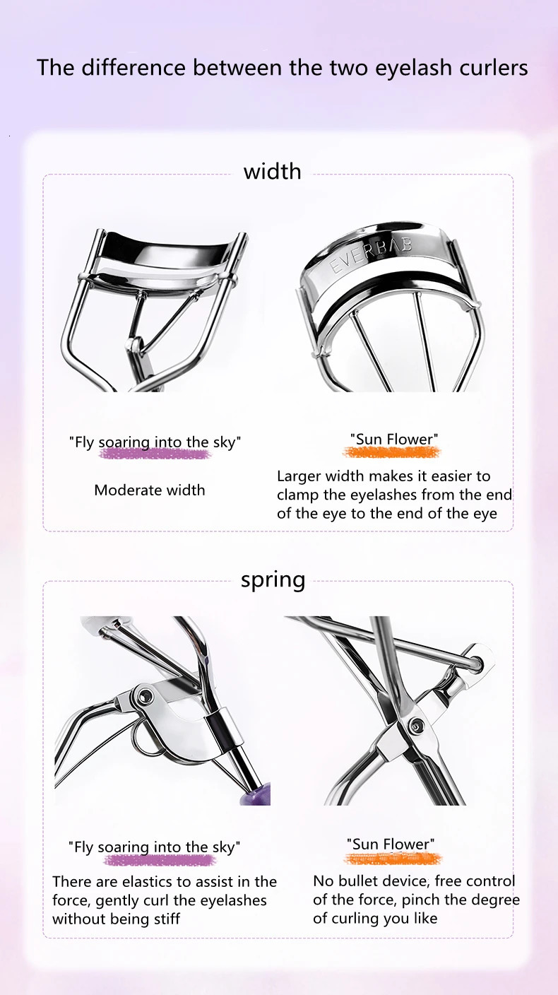 Everbab Eyelash Soaking in the Sky/Curling Sunflowers/Open Eyes Carbon Steel Curling Eyelash 3 Style Makeup Tool 241107