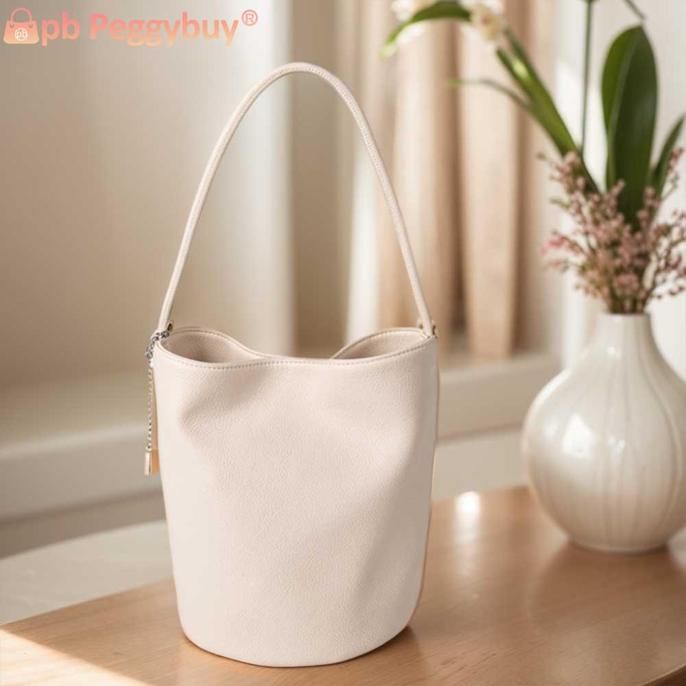 Women PU Bucket Fashion Bag Large Capacity Designer Shoulder Purse Solid Color Elegant Handbag for Outdoor Travel