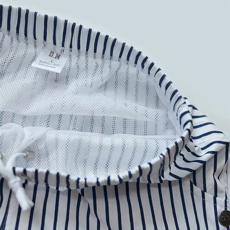 Stripe Swimming Shorts Men Swim Trunks For Cotton Spandex Summer Beach Short Pants Desmiit Swimwear Swimsuit Bathing Suit Briefs 240407