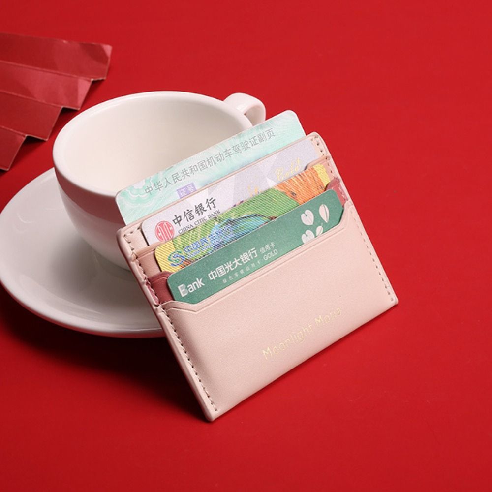 Minimalist Wallet Business Bank Credit ID Card Holder for Men Women Purse Ultra Thin Mini Card Bag PU Leather Card Cover Pouch