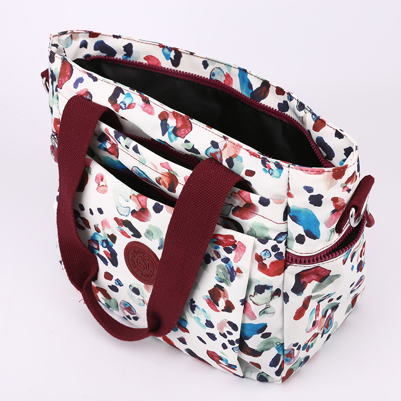 Fashion Floral Pattern Female Shoulder Bag High Quality Durable Nylon Women Handbag Large Capacity Female Bag Casual Tote