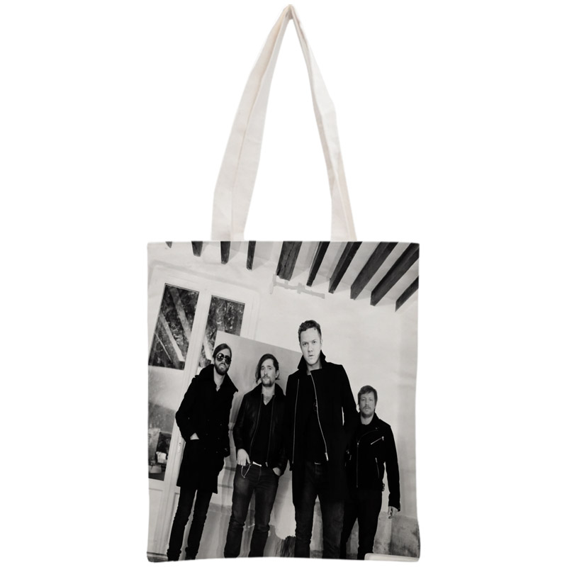 Custom Imagine Dragons Tote Bag Reusable Handbag Women Shoulder Foldable 30*35cm Canvas Shopping Bags Drop Shipping