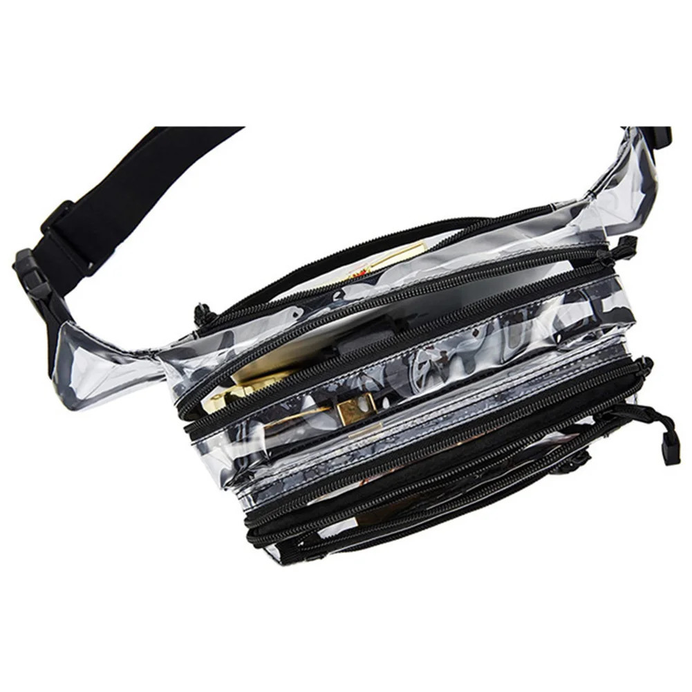 Womens Transparent PVC Chest Bag Waterproof Strap Bag Womens Toilet Messenger Bag 241106